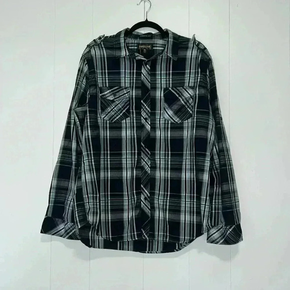 Helix Long Sleeve Athletic Fit Men’s Button Down Shirt - Picture 1 of 4